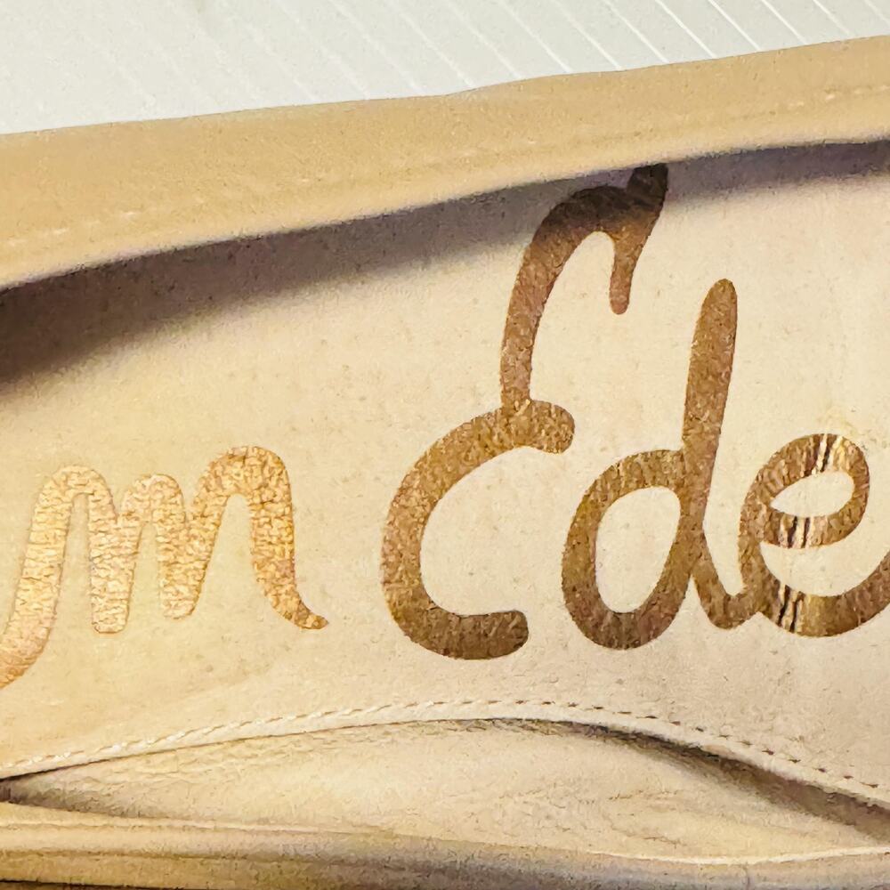 Sam Edelman Shoes Womens 6.5 Beige Leather Ballet Flats Comfort Classic Slip On - Picture 10 of 12